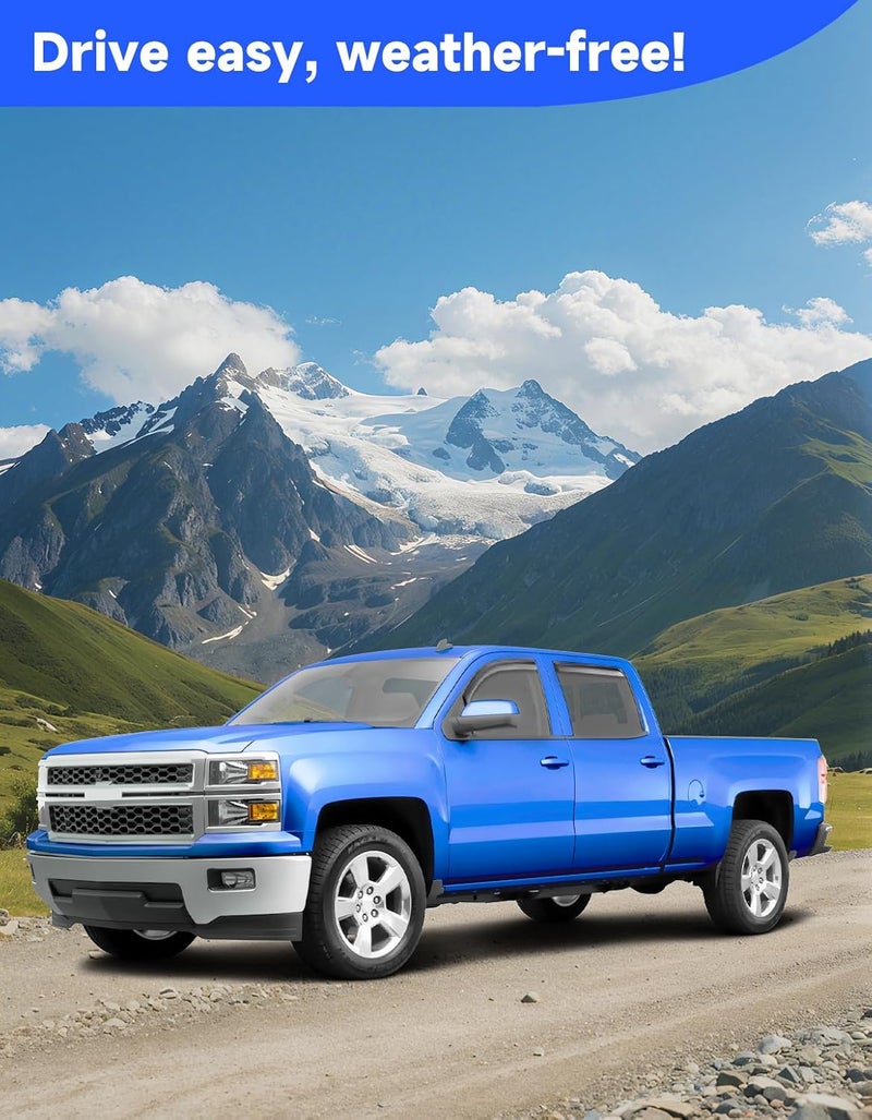 Breejoy in-Channel Extra Durable Rain Guards Fit for 2014-2018 Chevy Chevrolet Silverado/GMC Sierra Crew Cab Truck,Vent Window Visors, Window Deflector, Vent Shades Car Accessories -4 pcs - Image 2